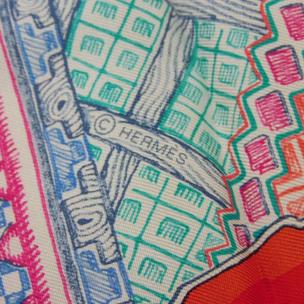 HERMES Authentic Red Silk Scarf - Picture 4 of 11